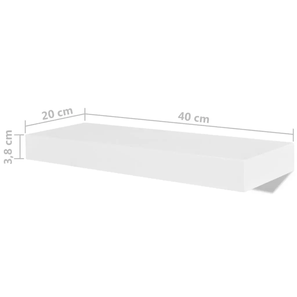 vidaXL Wall Shelves 4 pcs White 40 cm