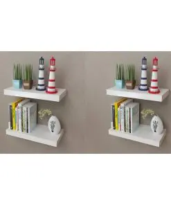 vidaXL Wall Shelves 4 pcs White 40 cm