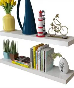 vidaXL Wall Shelves 4 pcs White 80 cm