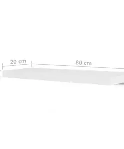 vidaXL Wall Shelves 4 pcs White 80 cm