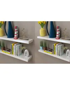 vidaXL Wall Shelves 4 pcs White 80 cm