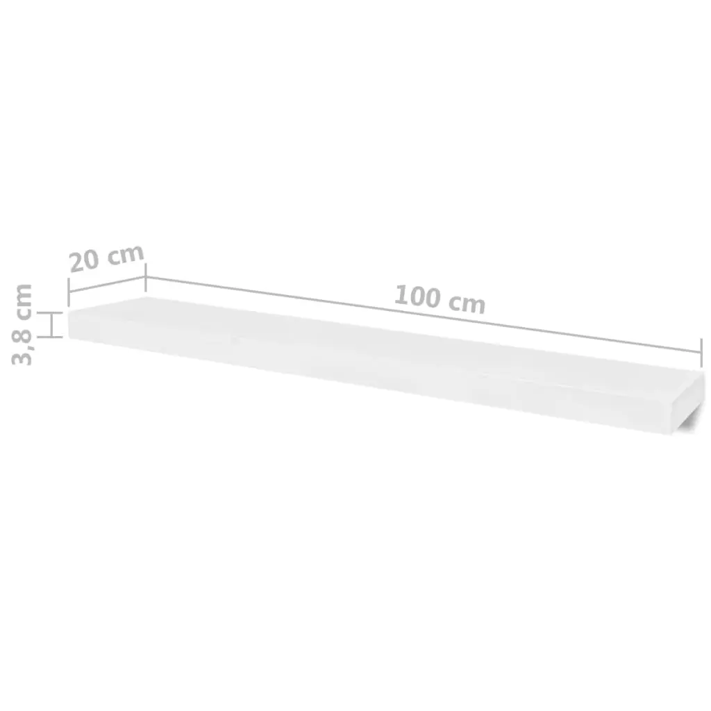 vidaXL Wall Shelves 4 pcs White 100 cm