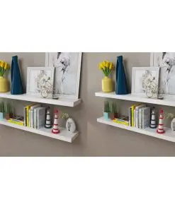 vidaXL Wall Shelves 4 pcs White 100 cm