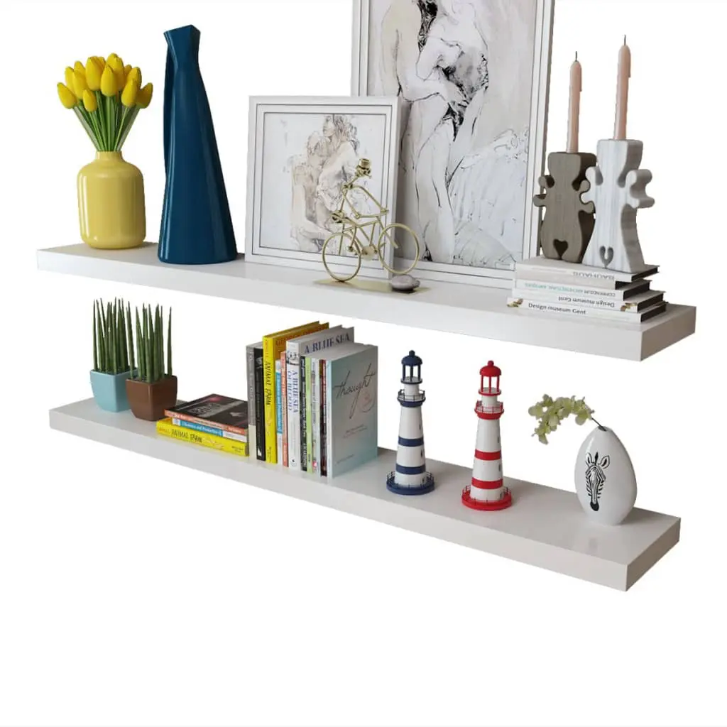 vidaXL Wall Shelves 4 pcs White 120 cm