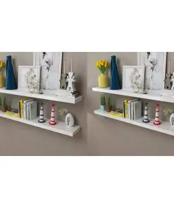 vidaXL Wall Shelves 4 pcs White 120 cm