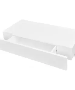 vidaXL Floating Wall Shelves with Drawers 2 pcs White 48 cm