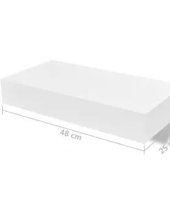 vidaXL Floating Wall Shelves with Drawers 2 pcs White 48 cm