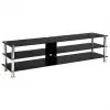 vidaXL TV Stand Black 150x40x40 cm Tempered Glass