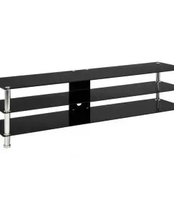 vidaXL TV Stand Black 150x40x40 cm Tempered Glass
