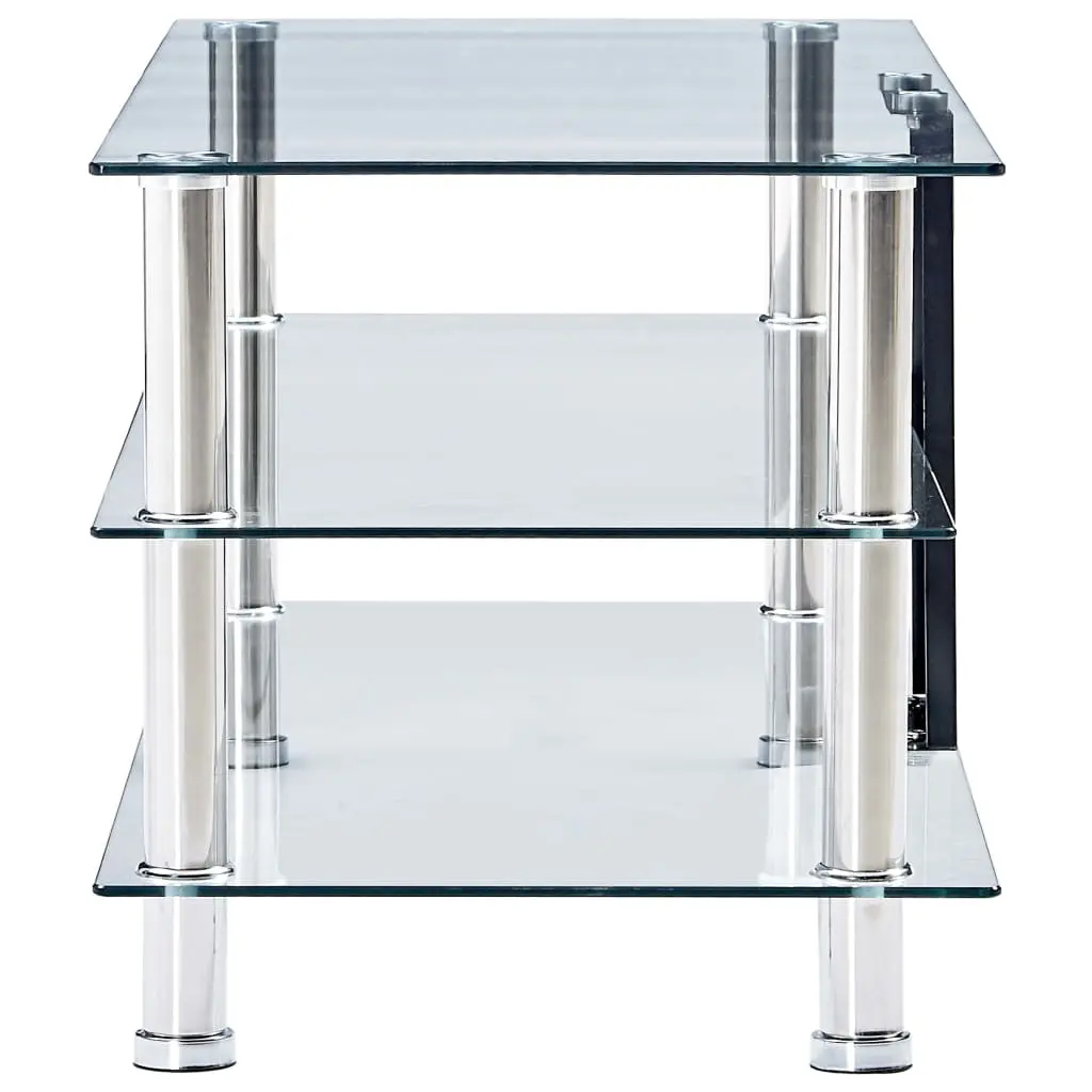 vidaXL TV Stand Transparent 90x40x40 cm Tempered Glass