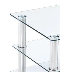 vidaXL TV Stand Transparent 90x40x40 cm Tempered Glass