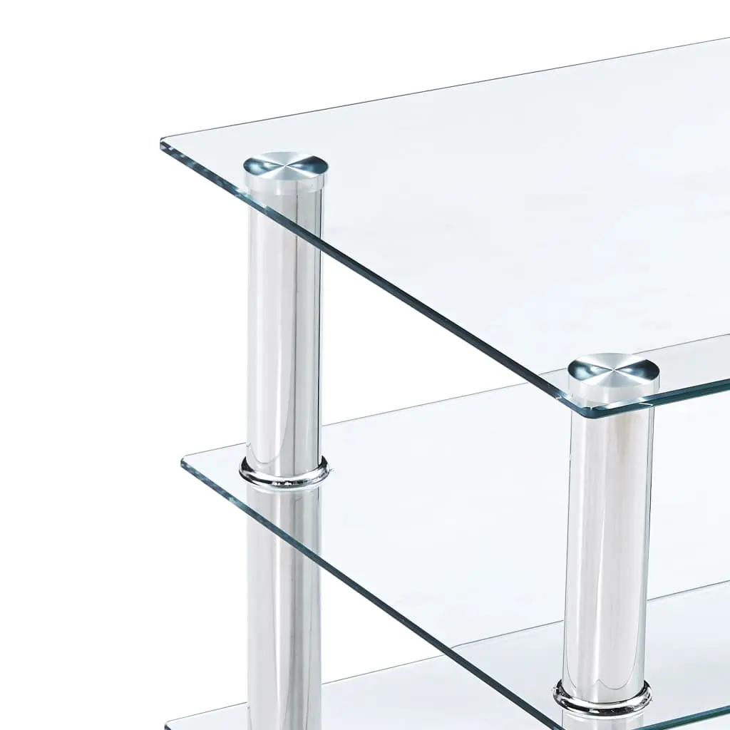 vidaXL TV Stand Transparent 90x40x40 cm Tempered Glass