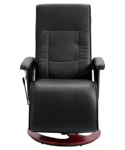 vidaXL Massage Chair Black Faux Leather