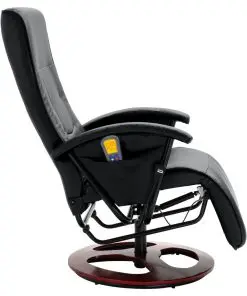 vidaXL Massage Chair Black Faux Leather