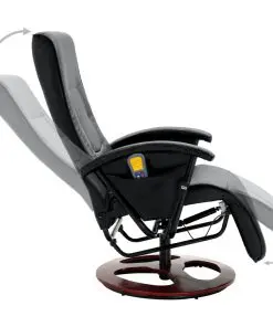 vidaXL Massage Chair Black Faux Leather