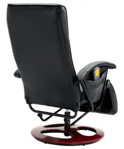vidaXL Massage Chair Black Faux Leather