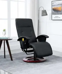 vidaXL Massage Chair Black Faux Leather