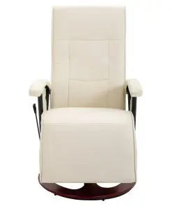 vidaXL Massage Chair Cream White Faux Leather