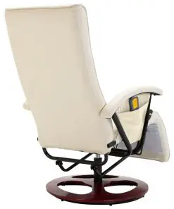 vidaXL Massage Chair Cream White Faux Leather