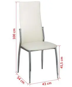 vidaXL Dining Chairs 4 pcs White Faux Leather