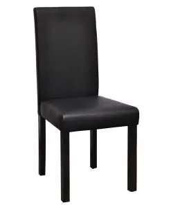 vidaXL Dining Chairs 6 pcs Black Faux Leather