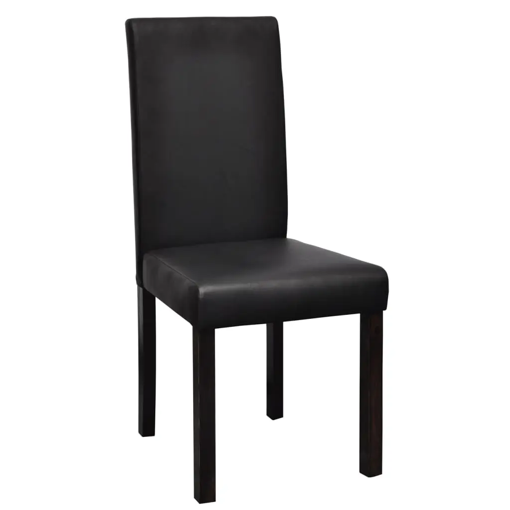 vidaXL Dining Chairs 6 pcs Black Faux Leather