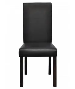 vidaXL Dining Chairs 6 pcs Black Faux Leather