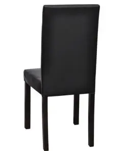 vidaXL Dining Chairs 6 pcs Black Faux Leather