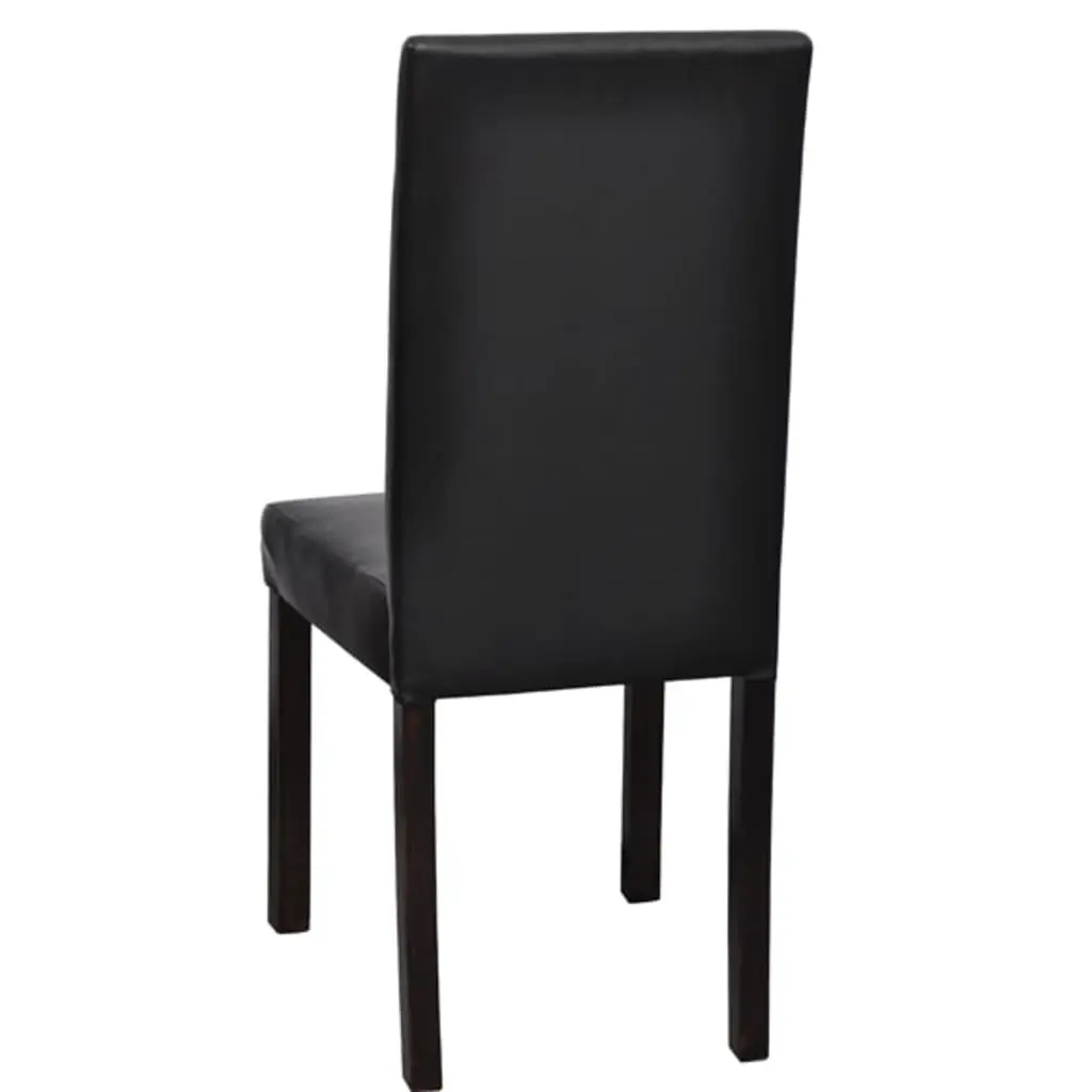 vidaXL Dining Chairs 6 pcs Black Faux Leather