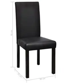 vidaXL Dining Chairs 6 pcs Black Faux Leather