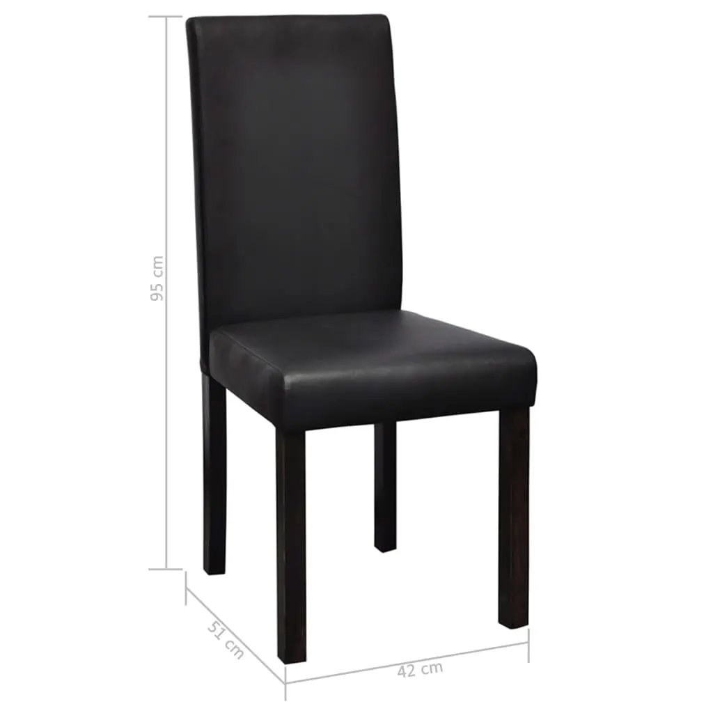 vidaXL Dining Chairs 6 pcs Black Faux Leather