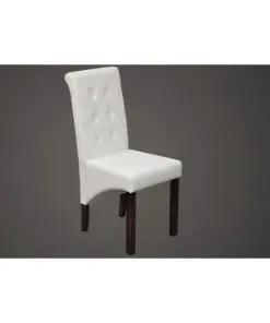 vidaXL Dining Chairs 2 pcs White Faux Leather