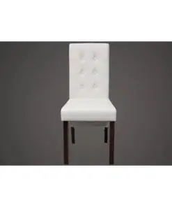vidaXL Dining Chairs 2 pcs White Faux Leather
