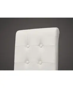 vidaXL Dining Chairs 2 pcs White Faux Leather