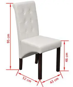 vidaXL Dining Chairs 2 pcs White Faux Leather
