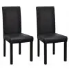vidaXL Dining Chairs 2 pcs Black Faux Leather vidaXL Dining Chairs 2 pcs Black Faux Leather