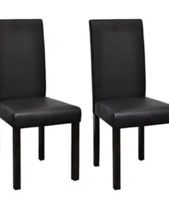 vidaXL Dining Chairs 2 pcs Black Faux Leather