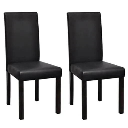 vidaXL Dining Chairs 2 pcs Black Faux Leather