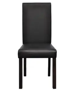vidaXL Dining Chairs 2 pcs Black Faux Leather