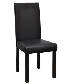 vidaXL Dining Chairs 2 pcs Black Faux Leather