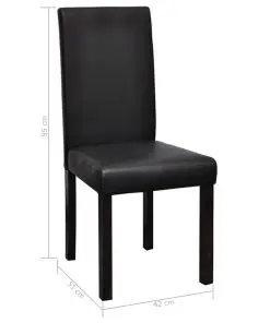 vidaXL Dining Chairs 2 pcs Black Faux Leather