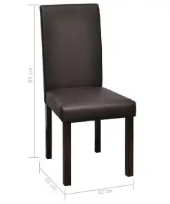 vidaXL Dining Chairs 2 pcs Brown Faux Leather