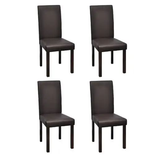 vidaXL Dining Chairs 4 pcs Brown Faux Leather