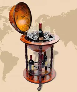 vidaXL Globe Bar Wine Stand Eucalyptus Wood