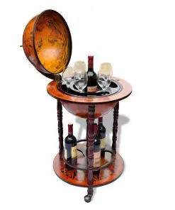 vidaXL Globe Bar Wine Stand Eucalyptus Wood