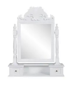 vidaXL Vanity Makeup Table with Rectangular Swing Mirror MDF