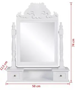 vidaXL Vanity Makeup Table with Rectangular Swing Mirror MDF