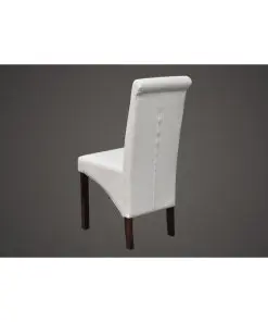 vidaXL Dining Chairs 4 pcs White Faux Leather