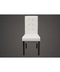 vidaXL Dining Chairs 4 pcs White Faux Leather