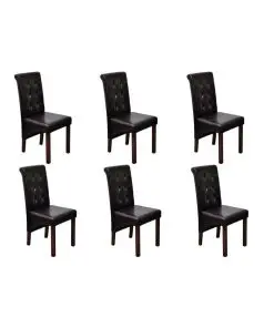 vidaXL Dining Chairs 6 pcs Brown Faux Leather